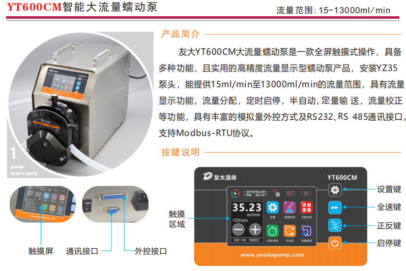 YT600CM智能大流量蠕動(dòng)泵